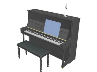 Piano 18th century 3D Model preview