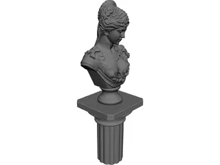Woman Goddess Statue 3D Model preview