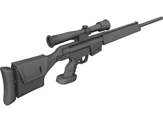 PSG-1 Sniper Rifle 3D Model preview