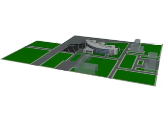 Round Building 3D Model preview