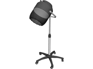 Salon Hairdryer 3D Model preview