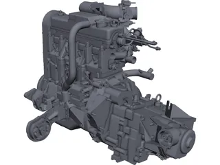 Vaz 21083 Engine 3D Model preview