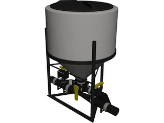 Feeder Tank with Control Valves 3D Model preview
