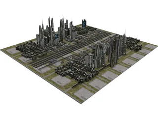 Metro City of the Future 3D Model preview