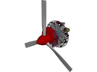 Vedeneyev M14P Engine 3D Model preview
