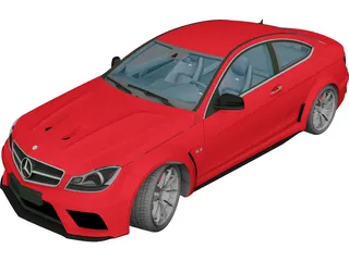 Mercedes-Benz C63 AMG Black Series (2012) 3D Model preview