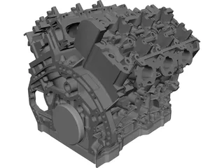 Twin Turbo V6 Engine 3D Model preview