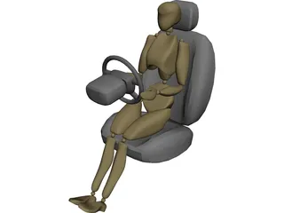 Woman Driving 3D Model preview
