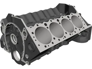 Small Block Chevrolet Engine Block 3D Model preview
