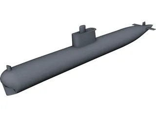 Ming Class Submarine 3D Model preview
