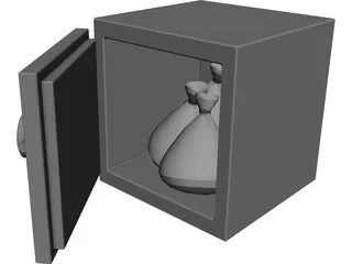 Safe With Moneybags 3D Model preview