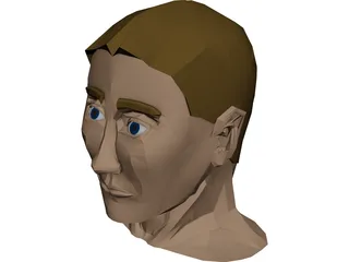 Justins Male Head 3D Model preview