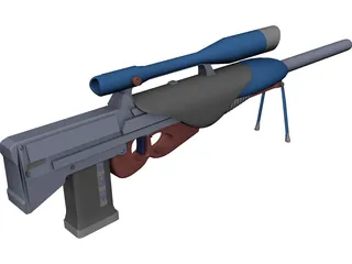 Sniper Rifle Shooting with Bullets 3D Model preview