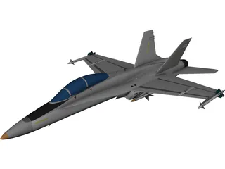 F-18A Hornet 3D Model preview