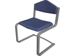 Waiting Room Chair 3D Model preview