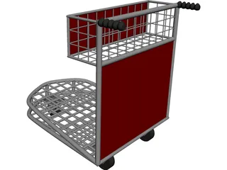 Airport Luggage Cart 3D Model preview