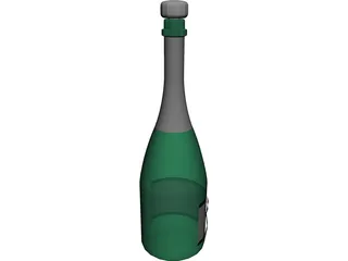 Champagne Bottle 3D Model preview