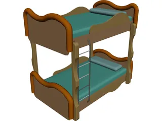 Bunk Bed 3D Model preview