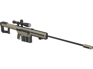 M107A1 Barret Rifle 3D Model preview