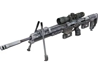 DSR50 Sniper Rifle 3D Model preview