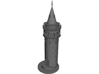 Galata Tower Turkey Istanbul 3D Model preview