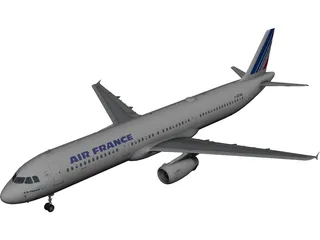 Airbus A320 Air France 3D Model preview