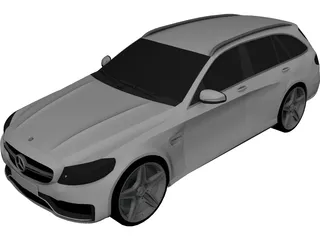 Mercedes-Benz C63 AMG Estate (2014) 3D Model preview