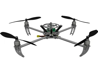 Talon Quad RC Heli Drone 3D Model preview