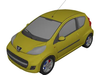Peugeot 107 3D Model preview