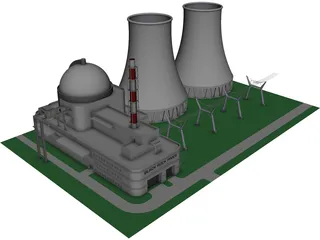 Black Rock River Nuclear Power Plant 3D Model preview
