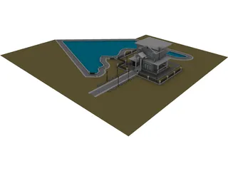 Villa with Lake View 3D Model preview
