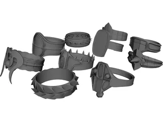Rings Collection 3D Model preview