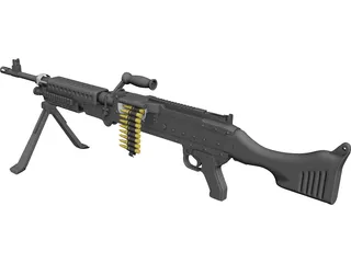 M240 Machinegun 3D Model preview