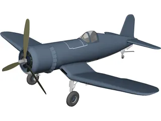 F4 Corsair Airplane 3D Model preview