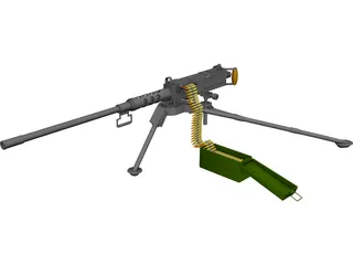 M2A2 HB .50 Cal Machine Gun 3D Model preview