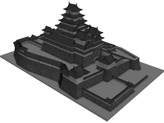Japanese Castle 3D Model preview