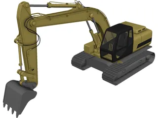 Excavator 3D Model preview