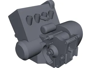 Honda Hornet 600 Engine 3D Model preview