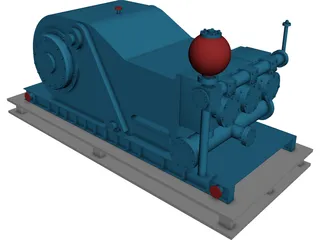 Oil Rig Mud Pump 3D Model preview