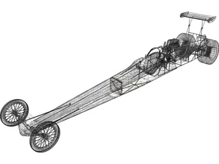 Dragster Rear Engine 3D Model preview