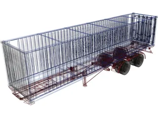 Renault Magnum Container Trailer 3D Model preview