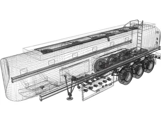 Trailer Tank 3D Model preview