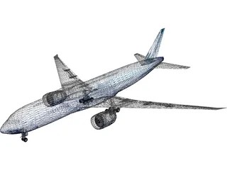 Boeing 777-200 3D Model preview