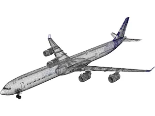 Airbus A340-600 Airliner 3D Model preview