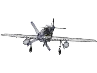 North American Mustang MP51D 3D Model preview