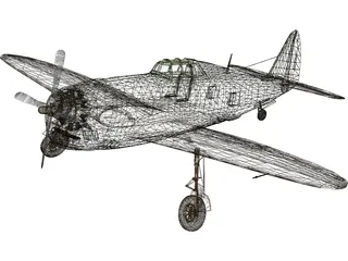 Republic P-47 Thunderbolt Greenhouse Canopy 3D Model preview