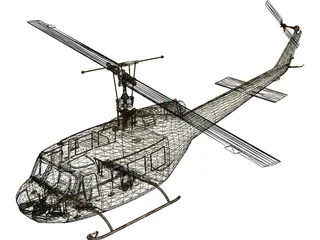 Bell UH-1H Iroquois 3D Model preview