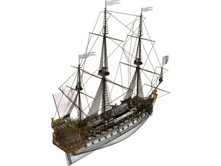 La Sirene Ship Of Line 3D Model preview