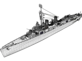 USS Fletcher 3D Model preview