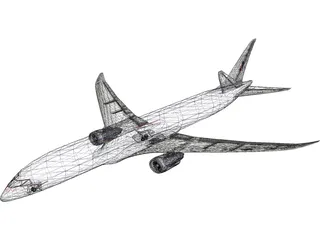Boeing 787 American Airlines 3D Model preview